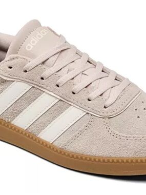 adidas Breaknet Sleek Beige and White Sneakers with Gum Sole